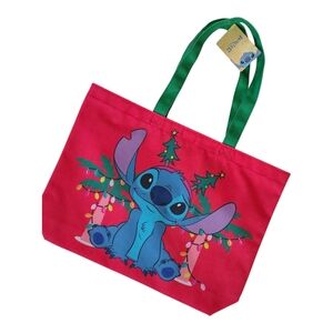 New Disney Stitch Christmas Tote Bag | Reusable Shopping Bag | One Side Print